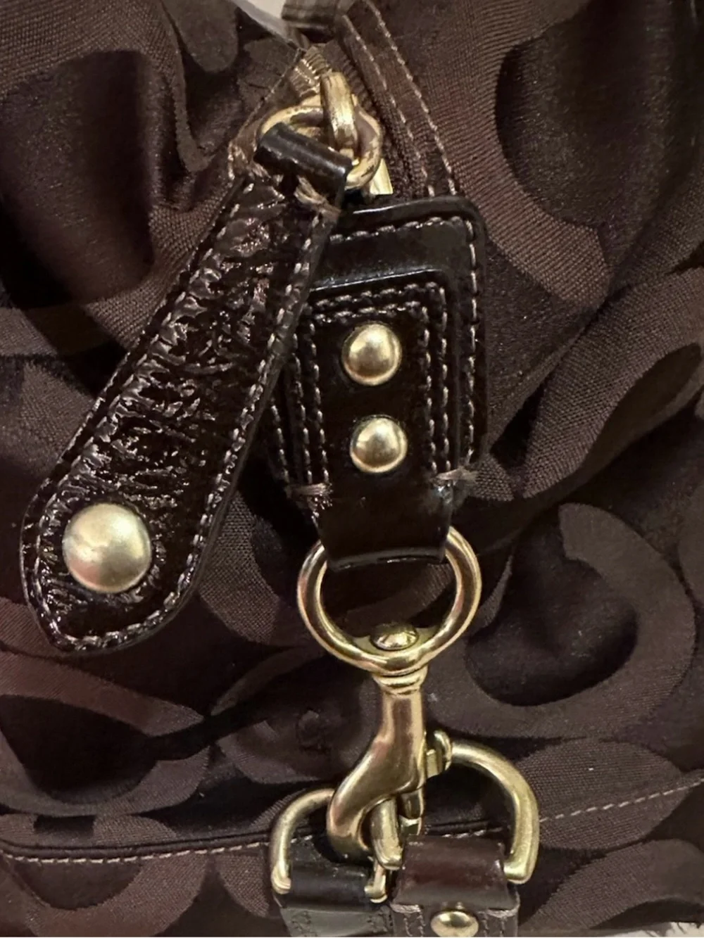 Coach Madison Sabrina Dark Brown Satchel Handbag